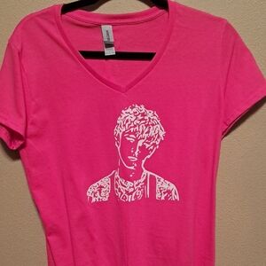 Gildan Hot Pink V-Neck MGK T-Shirt